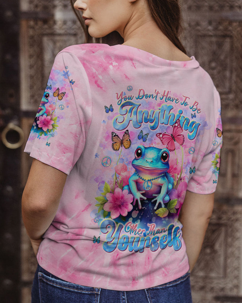 YOU DON'T HAVE TO BE ANYTHING FROG ALL OVER PRINT - TLNT1312233