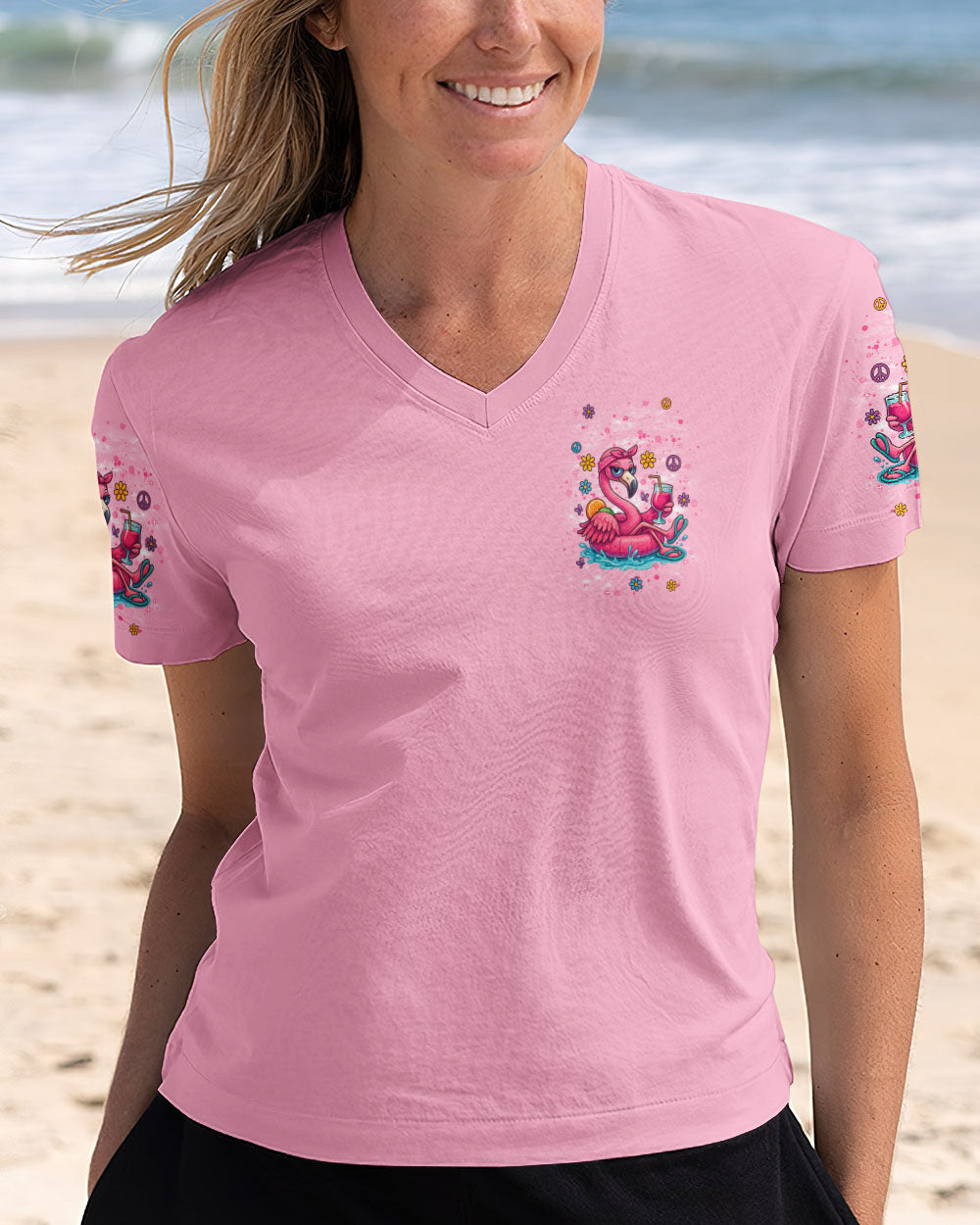 JUST KEEP ON CHILLING STAY WILD AND FREE FLAMINGO ALL OVER PRINT - TLNT1404253