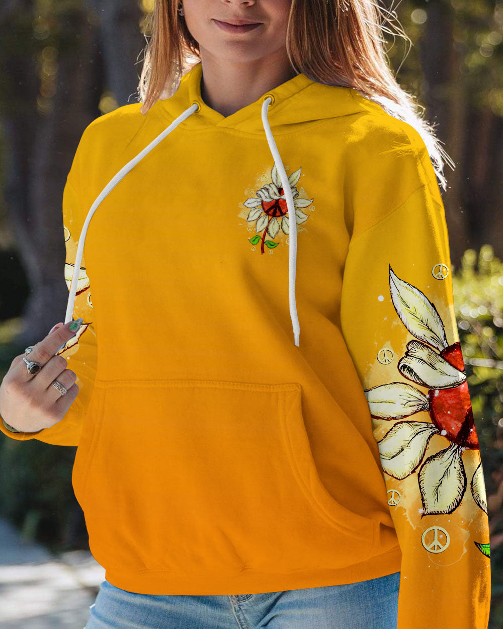 PEACE Y'ALL SUNFLOWER ALL OVER PRINT - TLNT1407234