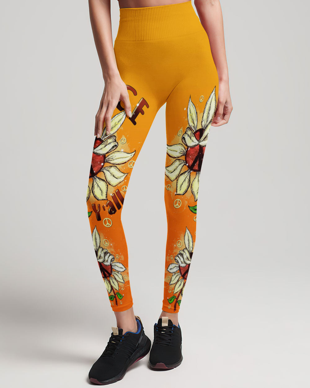 PEACE Y'ALL SUNFLOWER ALL OVER PRINT - TLNT1407234