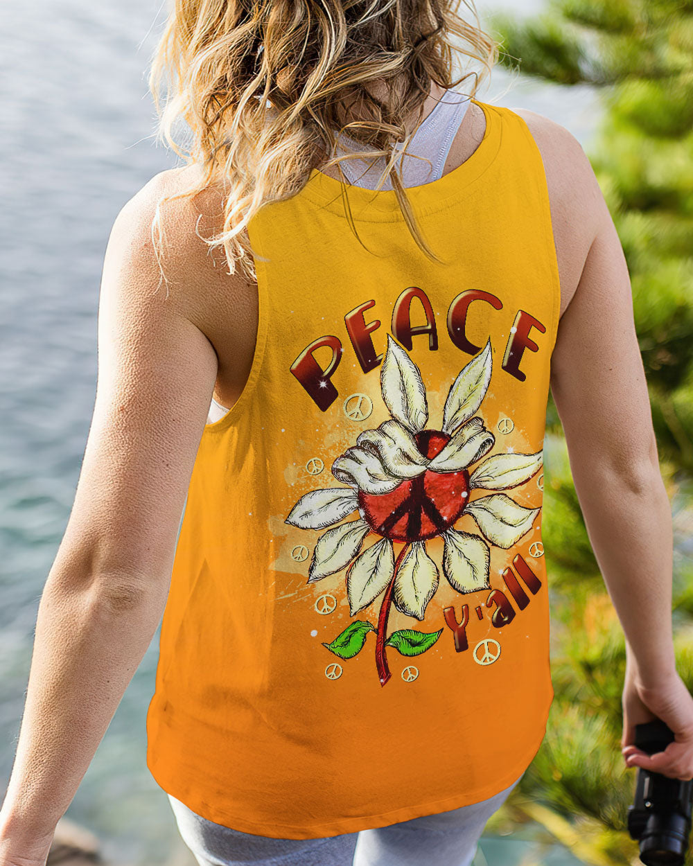 PEACE Y'ALL SUNFLOWER ALL OVER PRINT - TLNT1407234