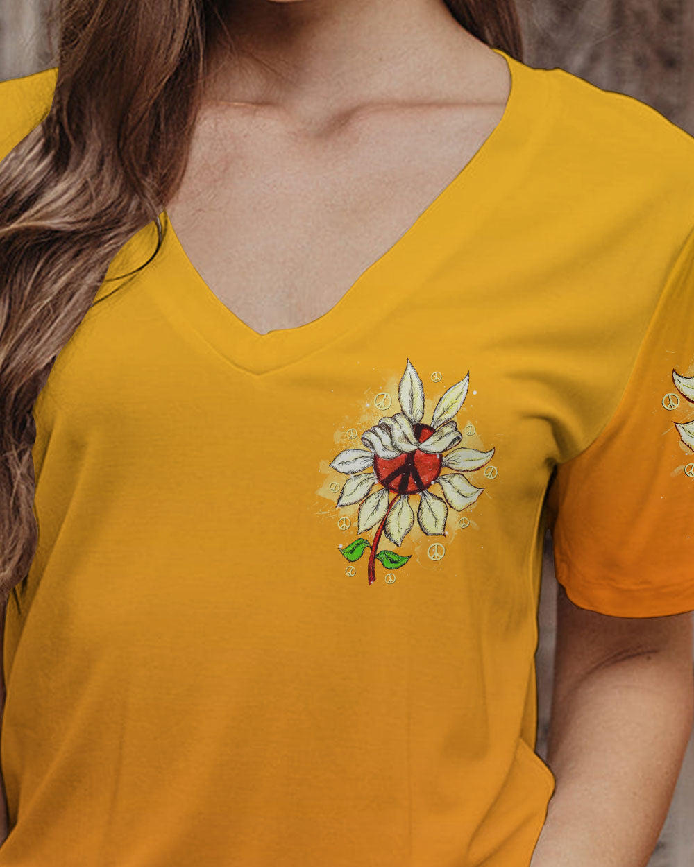 PEACE Y'ALL SUNFLOWER ALL OVER PRINT - TLNT1407234