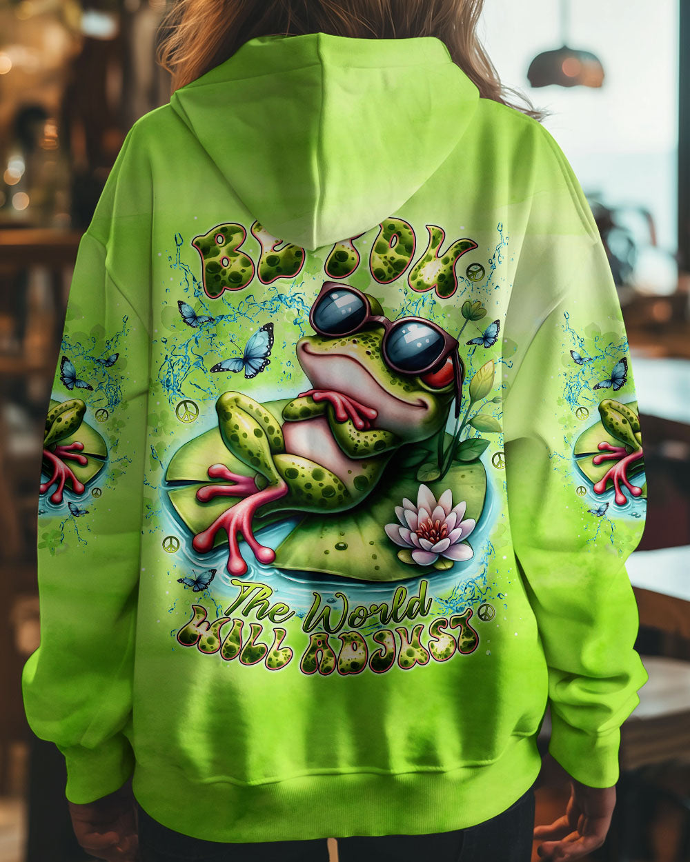 BE YOU THE WORLD WILL ADJUST FROG ALL OVER PRINT - TLNT1408243