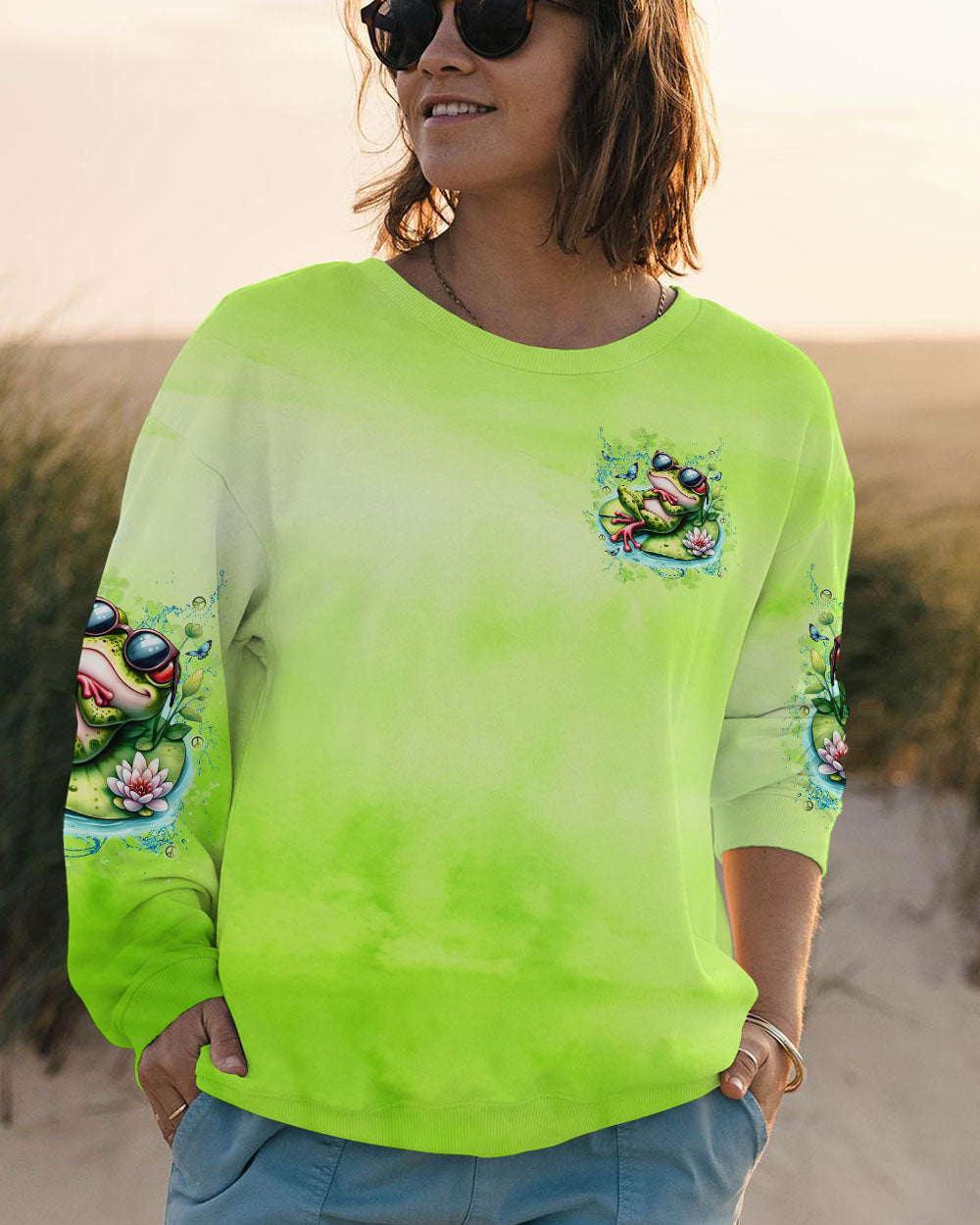 BE YOU THE WORLD WILL ADJUST FROG ALL OVER PRINT - TLNT1408243