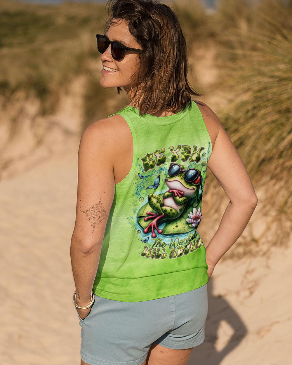 BE YOU THE WORLD WILL ADJUST FROG ALL OVER PRINT - TLNT1408243