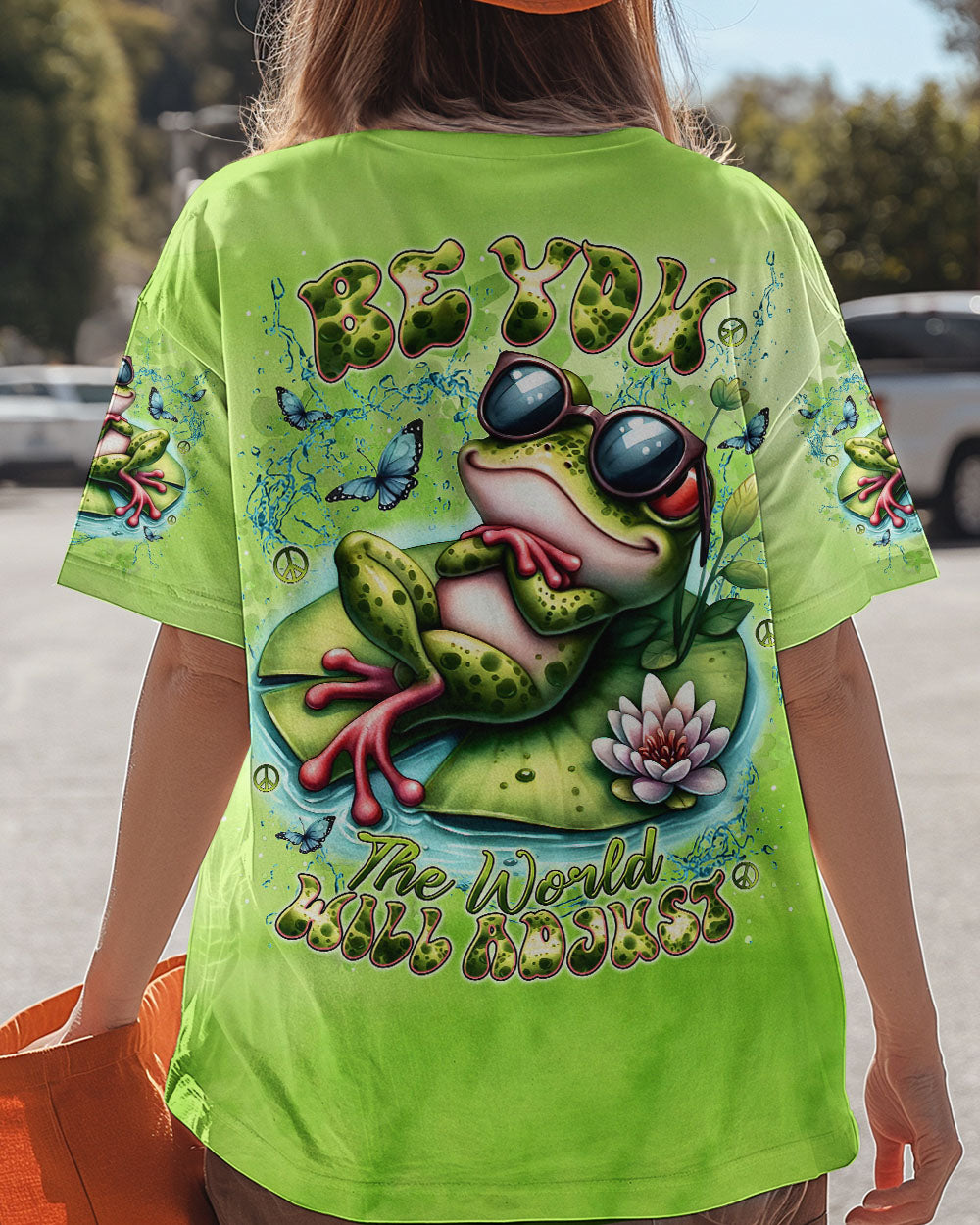 BE YOU THE WORLD WILL ADJUST FROG ALL OVER PRINT - TLNT1408243