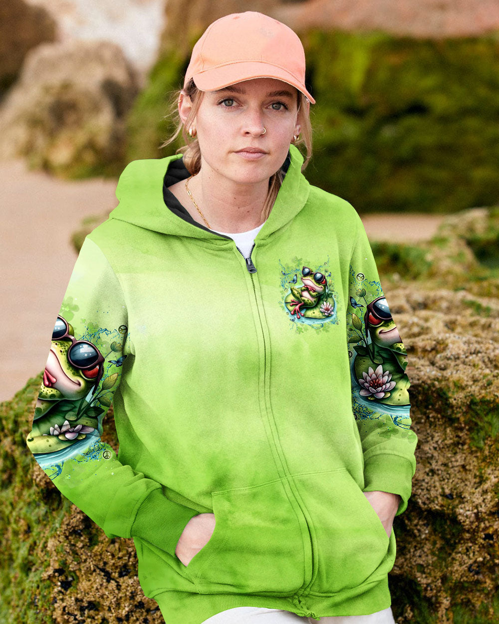 BE YOU THE WORLD WILL ADJUST FROG ALL OVER PRINT - TLNT1408243