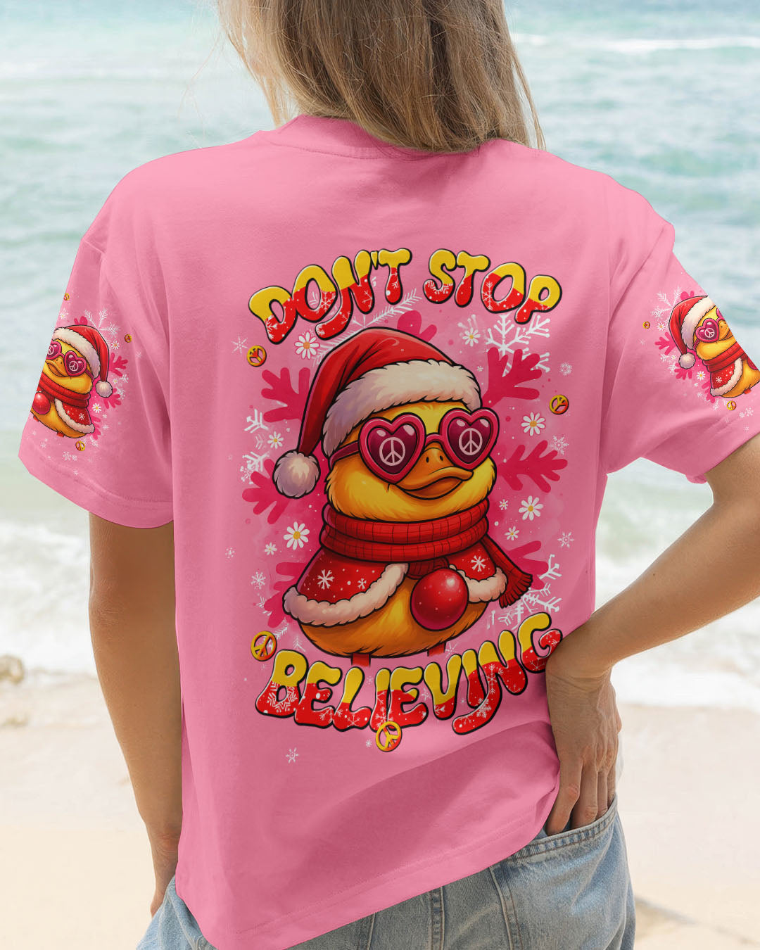 DON'T STOP BELIEVING DUCK CHRISTMAS ALL OVER PRINT - TLNT1410251