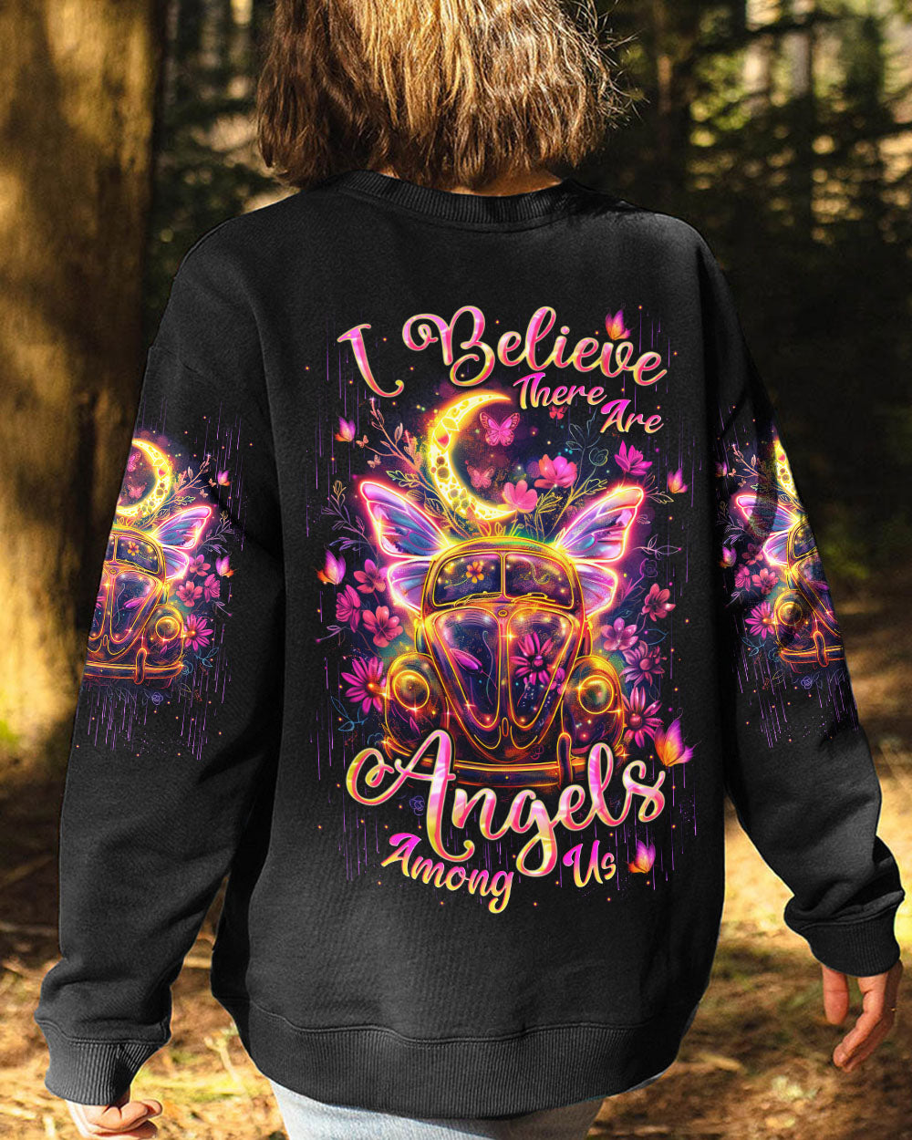 I BELIEVE THERE ARE ANGELS AMONG US CAR ALL OVER PRINT - TLNT1412244