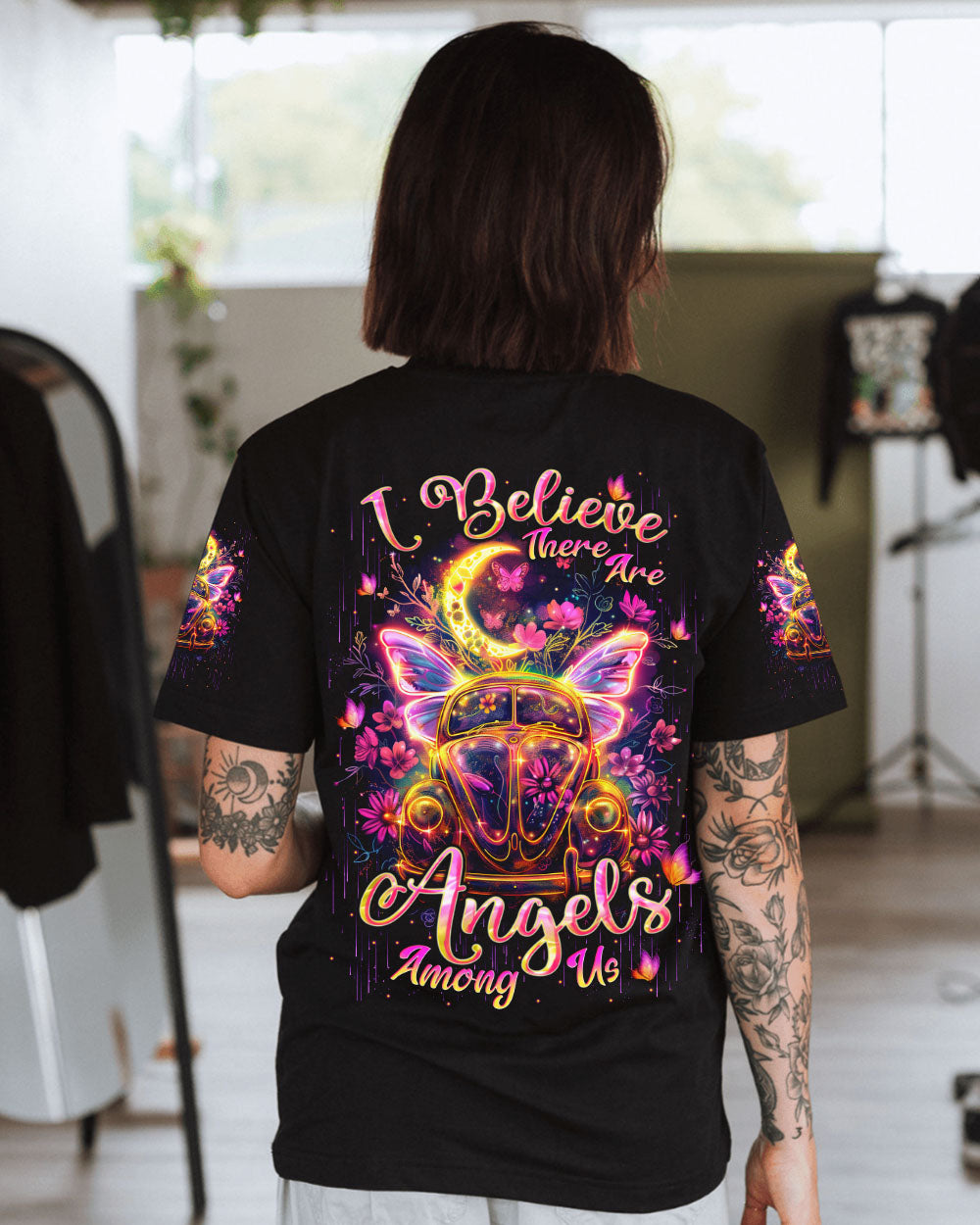 I BELIEVE THERE ARE ANGELS AMONG US CAR ALL OVER PRINT - TLNT1412244