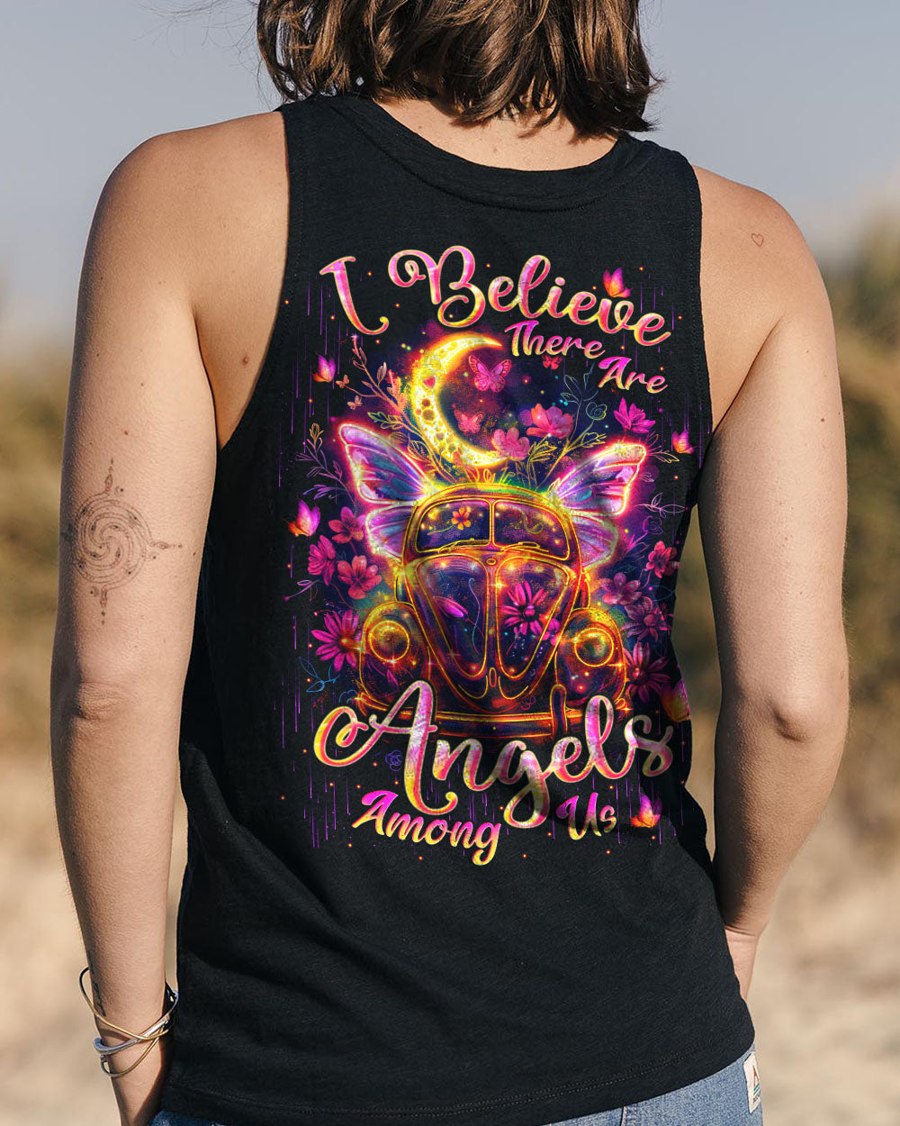 I BELIEVE THERE ARE ANGELS AMONG US CAR ALL OVER PRINT - TLNT1412244