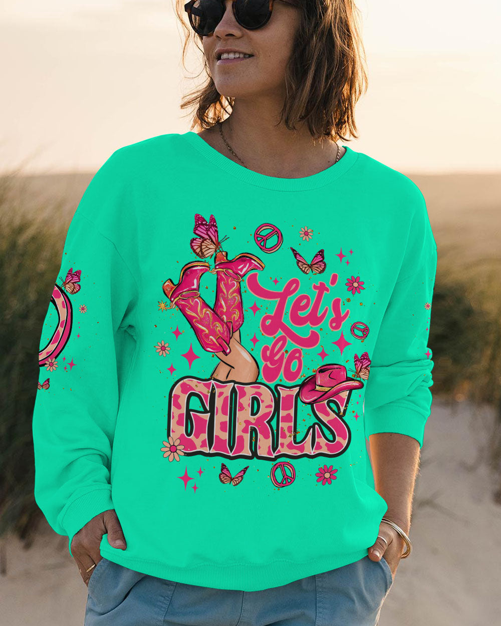 LET'S GO GIRLS COWGIRL ALL OVER PRINT  - TLNT1505253