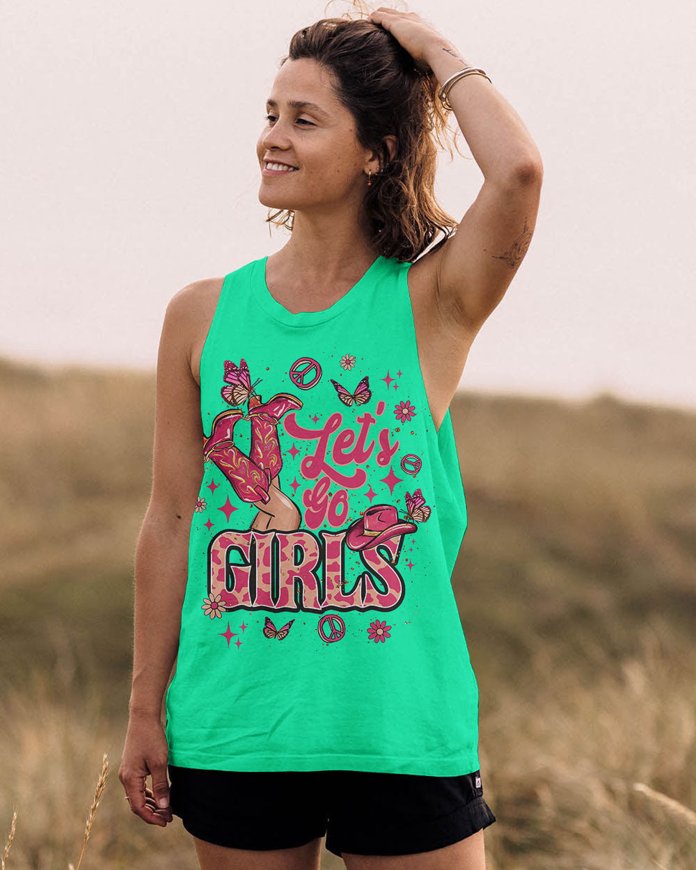 LET'S GO GIRLS COWGIRL ALL OVER PRINT  - TLNT1505253