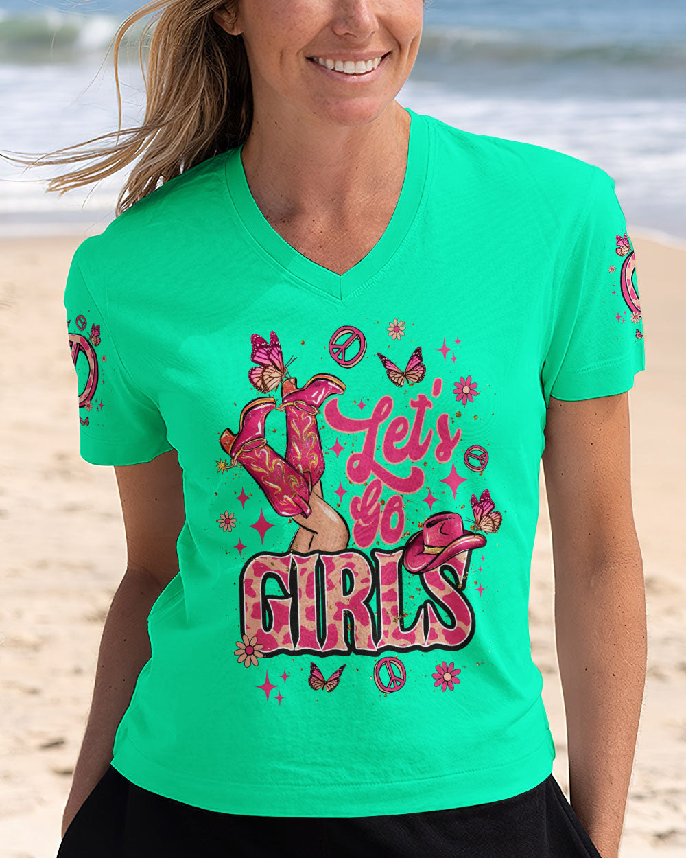 LET'S GO GIRLS COWGIRL ALL OVER PRINT  - TLNT1505253