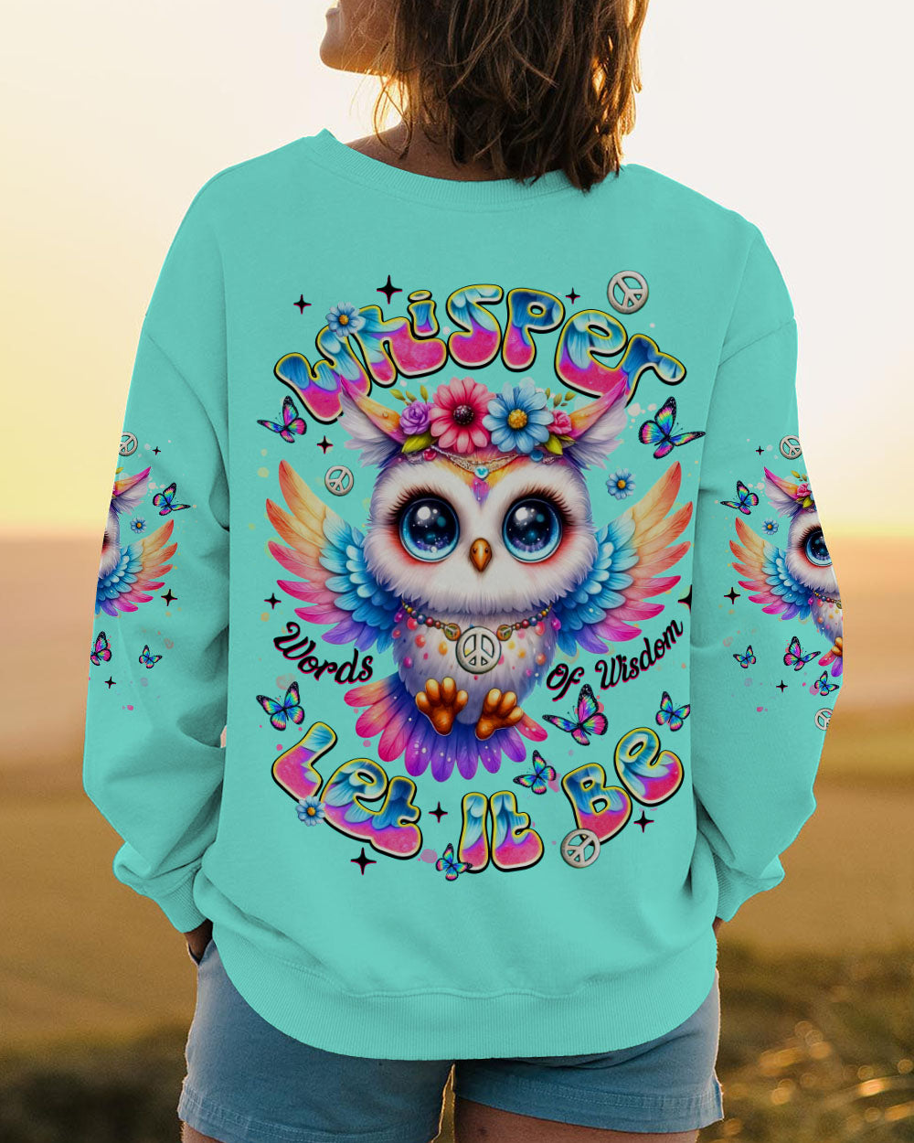 WHISPER WORDS OF WISDOM LET IT BE OWL ALL OVER PRINT  - TLNT1508253
