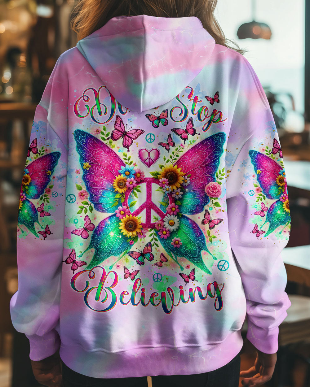 DON'T STOP BELIEVING WINGS BUTTERFLY ALL OVER PRINT - TLNT1511245