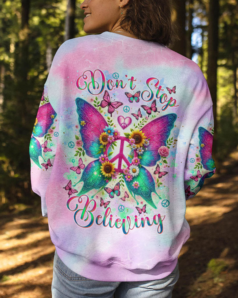DON'T STOP BELIEVING WINGS BUTTERFLY ALL OVER PRINT - TLNT1511245