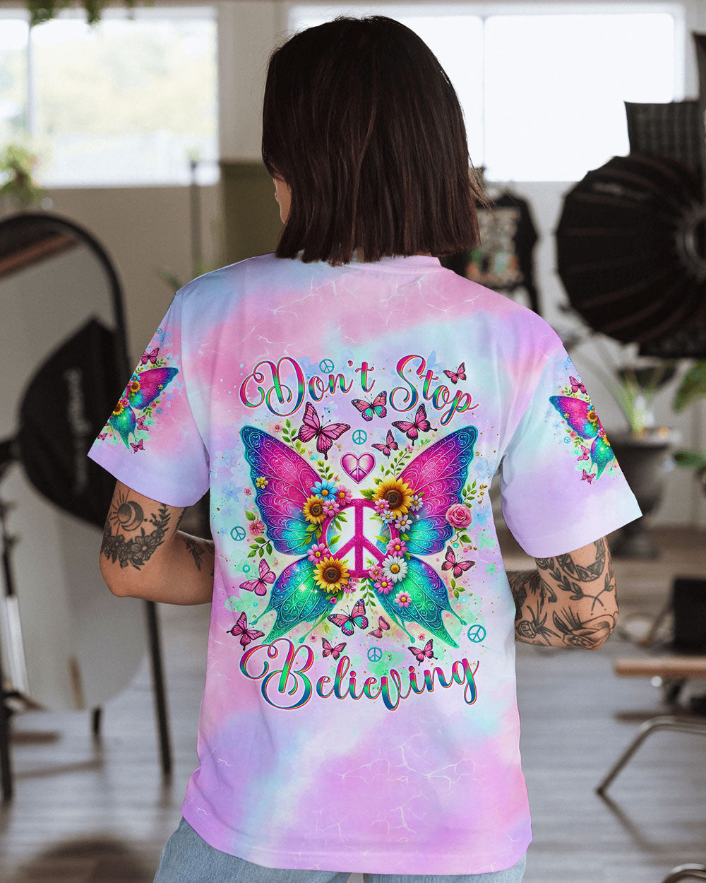 DON'T STOP BELIEVING WINGS BUTTERFLY ALL OVER PRINT - TLNT1511245