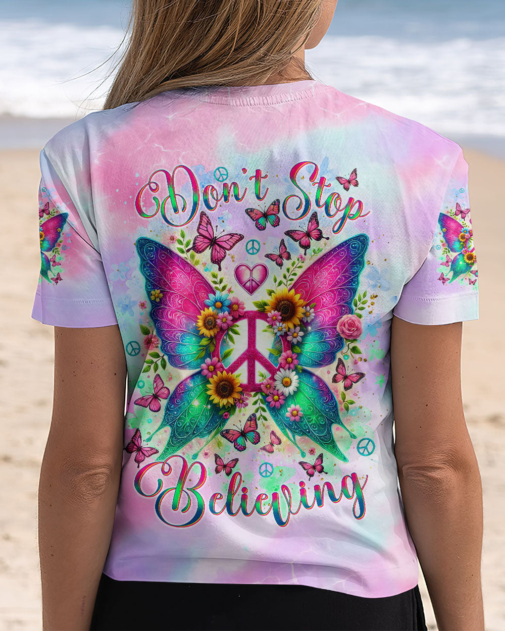 DON'T STOP BELIEVING WINGS BUTTERFLY ALL OVER PRINT - TLNT1511245