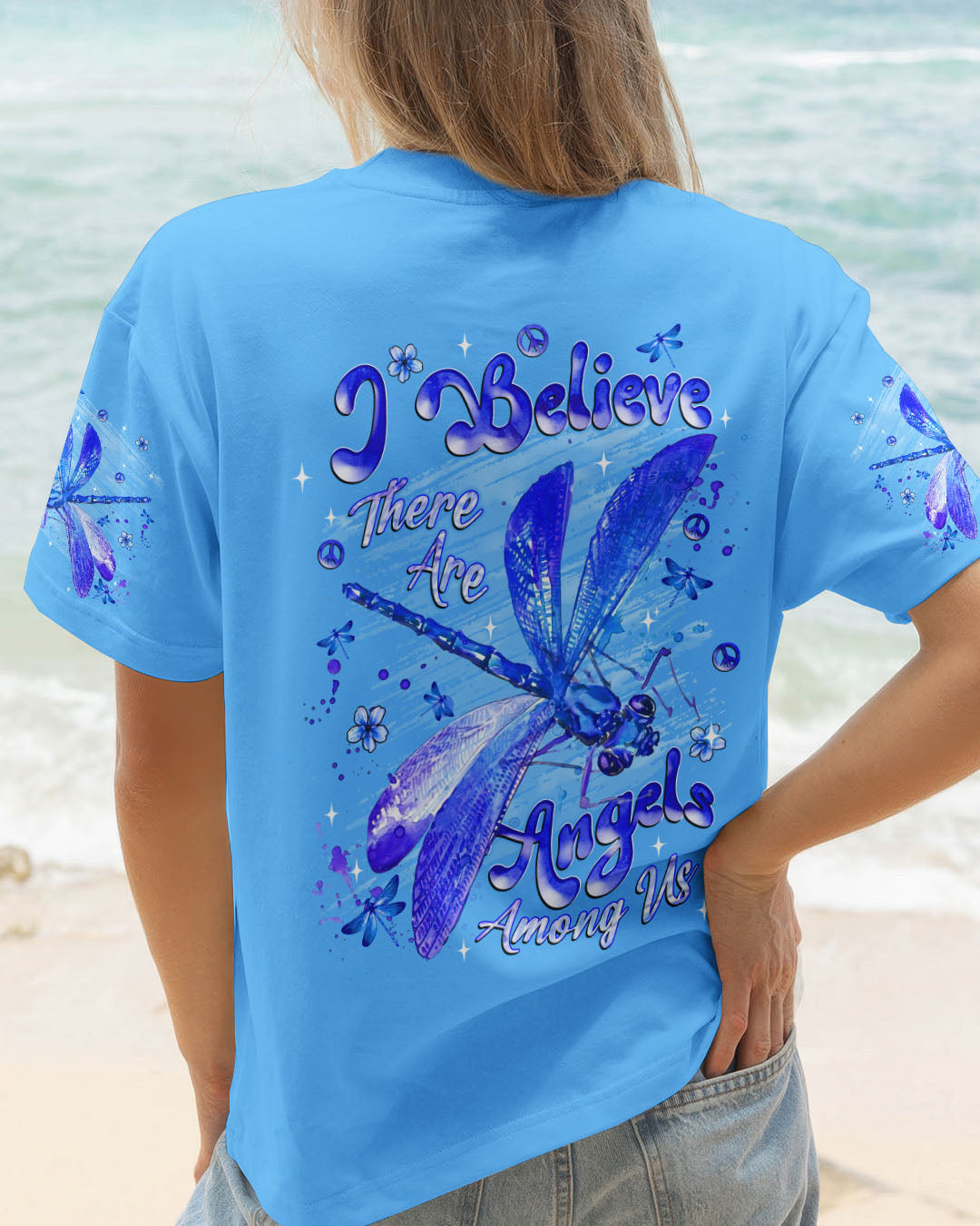 I BELIEVE THERE ARE ANGELS AMONG US DRAGONFLY ALL OVER PRINT - TLNT1511252