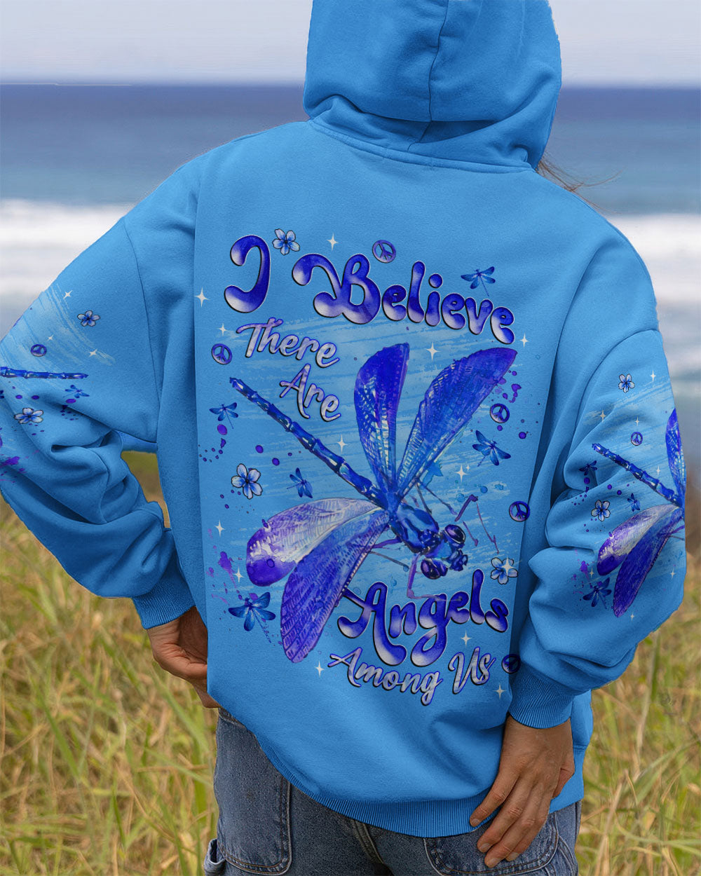 I BELIEVE THERE ARE ANGELS AMONG US DRAGONFLY ALL OVER PRINT - TLNT1511252