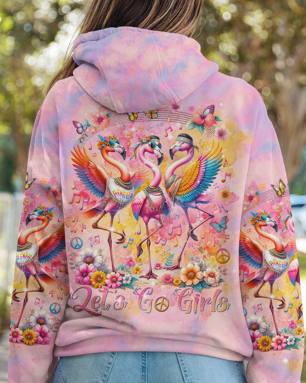 LET'S GO GIRLS FLAMINGO ALL OVER PRINT - TLNT1512233