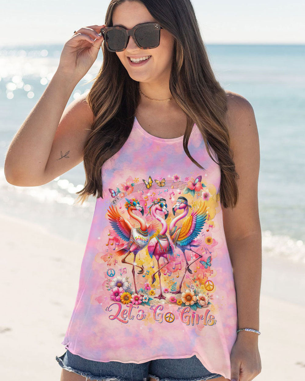 LET'S GO GIRLS FLAMINGO ALL OVER PRINT - TLNT1512233