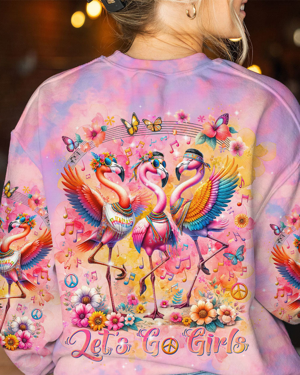 LET'S GO GIRLS FLAMINGO ALL OVER PRINT - TLNT1512233