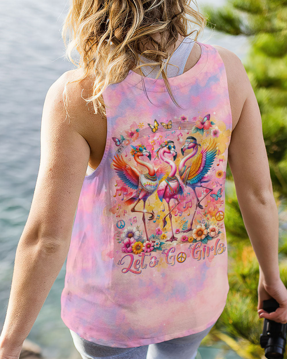 LET'S GO GIRLS FLAMINGO ALL OVER PRINT - TLNT1512233