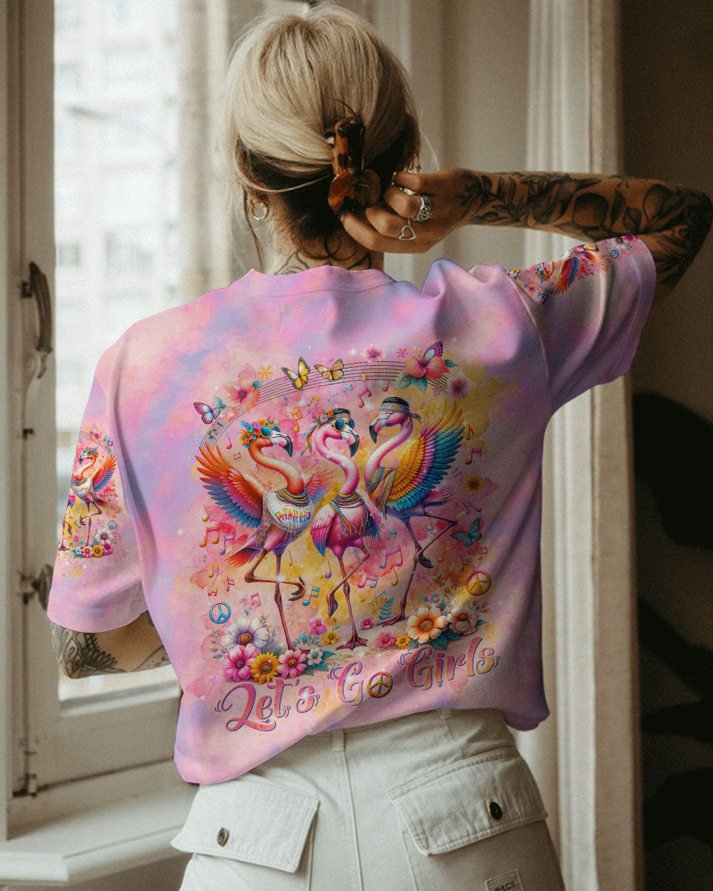 LET'S GO GIRLS FLAMINGO ALL OVER PRINT - TLNT1512233