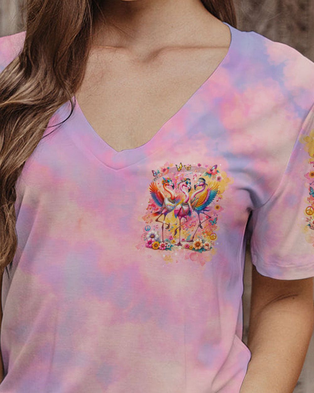 LET'S GO GIRLS FLAMINGO ALL OVER PRINT - TLNT1512233