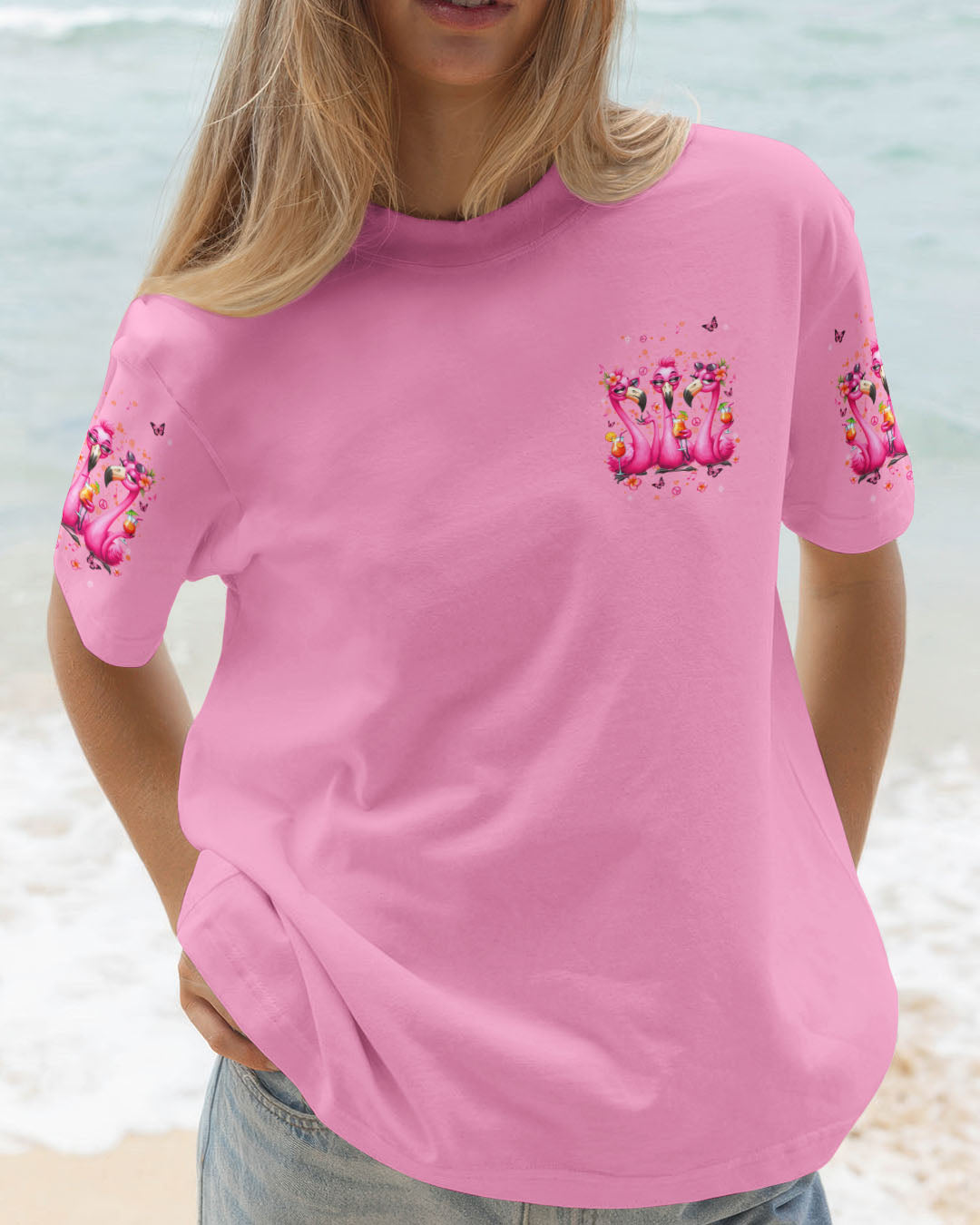 LET'S GO GIRLS FLAMINGO ALL OVER PRINT - TLNT1604253