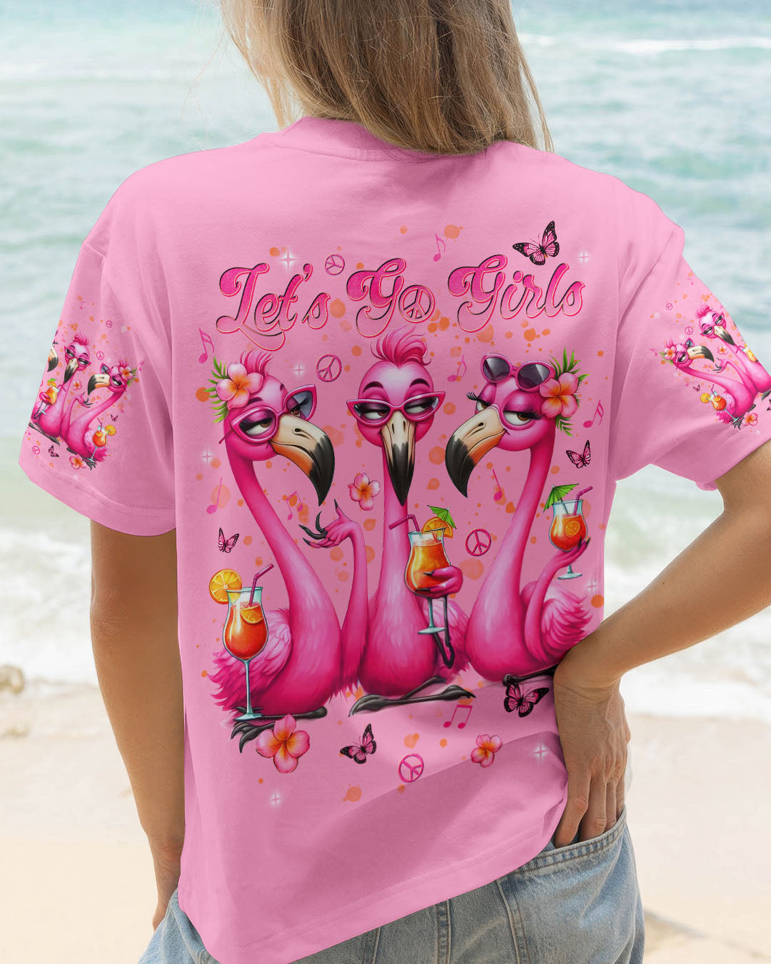 LET'S GO GIRLS FLAMINGO ALL OVER PRINT - TLNT1604253
