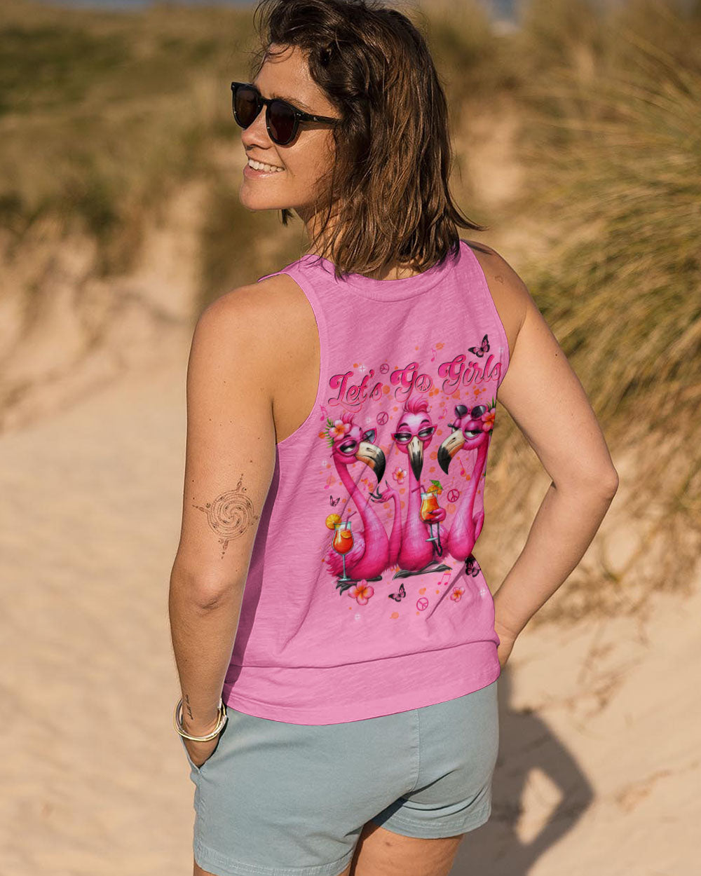 LET'S GO GIRLS FLAMINGO ALL OVER PRINT - TLNT1604253