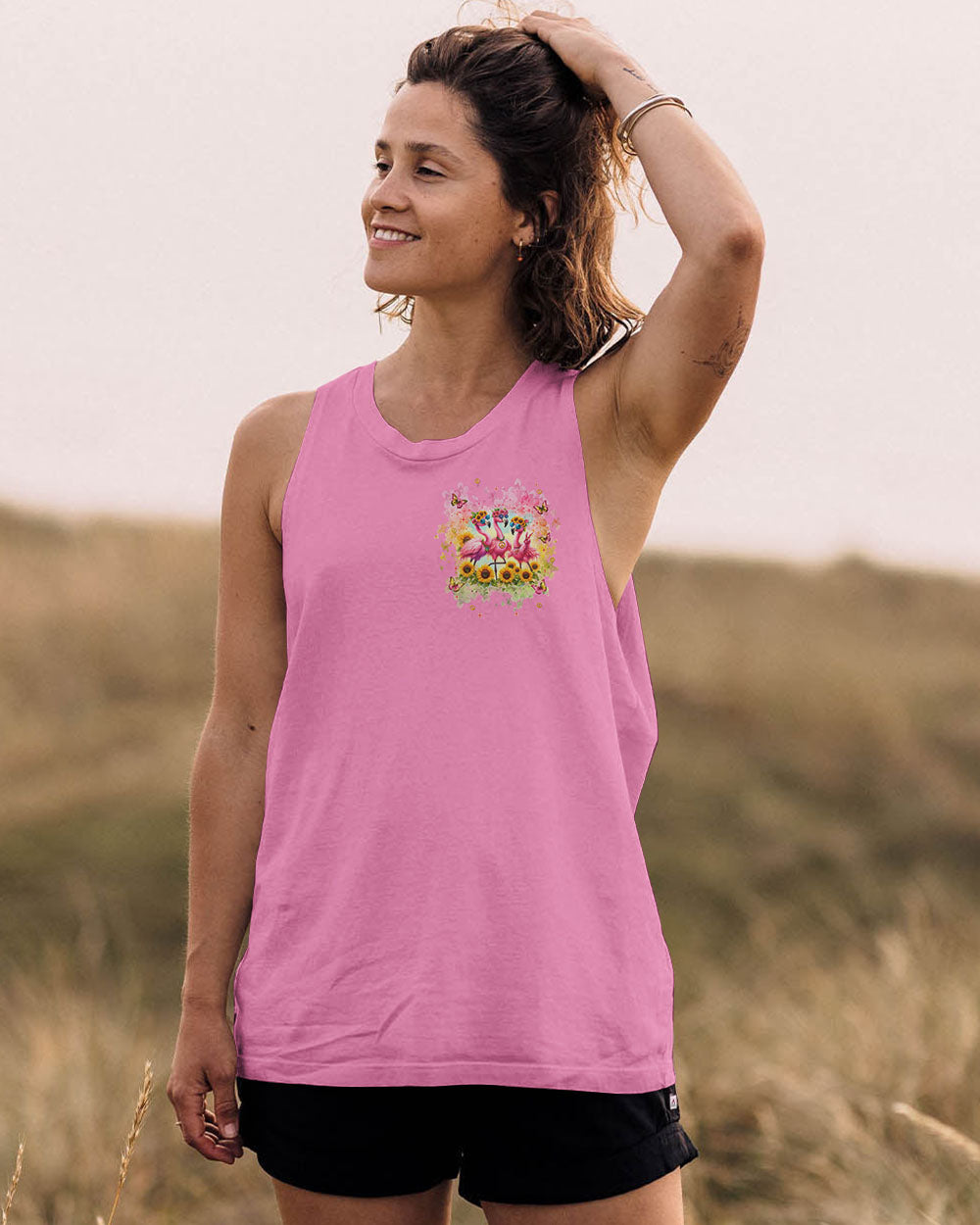 DON'T WORRY BE HAPPY FLAMINGO ALL OVER PRINT - TLNT1605243