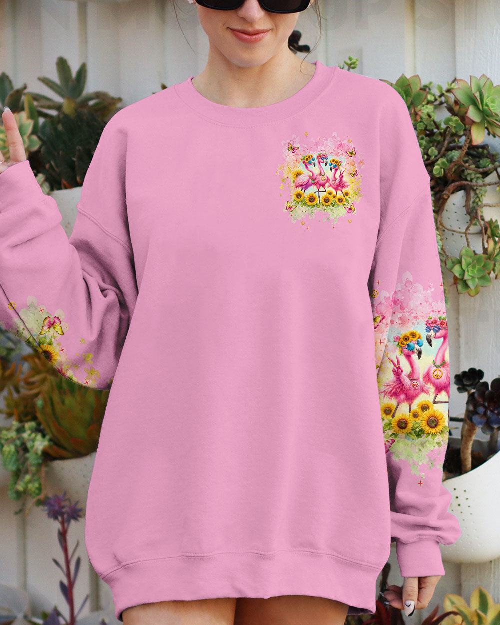 DON'T WORRY BE HAPPY FLAMINGO ALL OVER PRINT - TLNT1605243