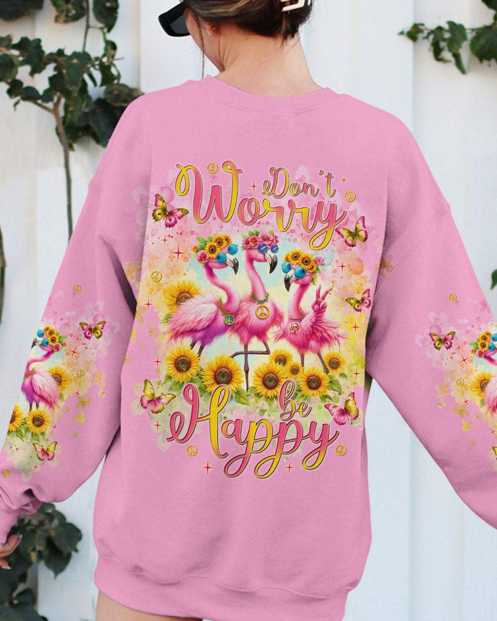 DON'T WORRY BE HAPPY FLAMINGO ALL OVER PRINT - TLNT1605243