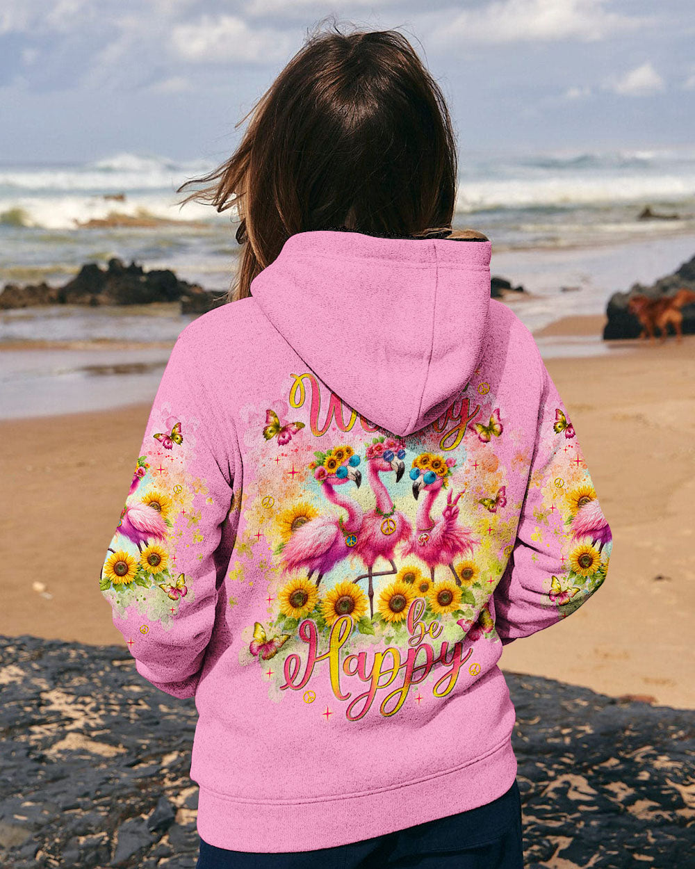 DON'T WORRY BE HAPPY FLAMINGO ALL OVER PRINT - TLNT1605243