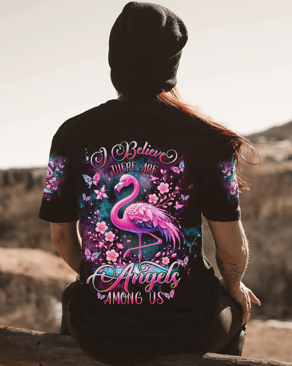 I BELIEVE THERE ARE ANGELS AMONG US FLAMINGO ALL OVER PRINT - TLNT1607242