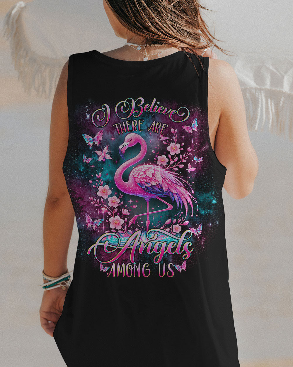 I BELIEVE THERE ARE ANGELS AMONG US FLAMINGO ALL OVER PRINT - TLNT1607242