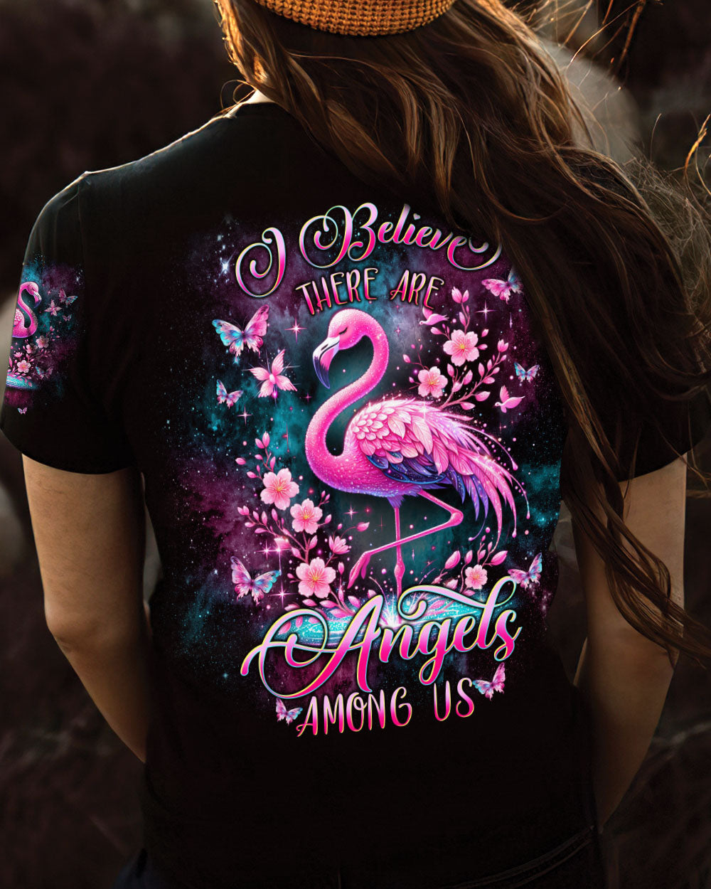 I BELIEVE THERE ARE ANGELS AMONG US FLAMINGO ALL OVER PRINT - TLNT1607242
