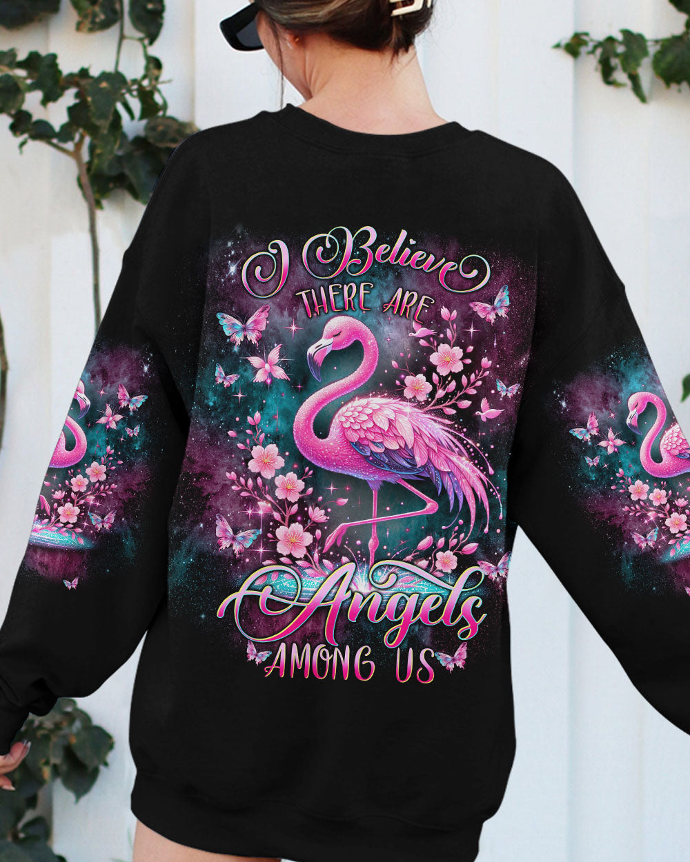 I BELIEVE THERE ARE ANGELS AMONG US FLAMINGO ALL OVER PRINT - TLNT1607242