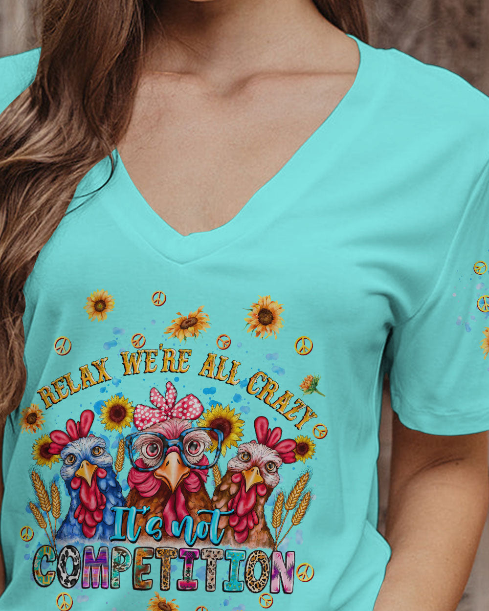 RELAX WE'RE ALL CRAZY CHICKEN ALL OVER PRINT - TLNT1608234