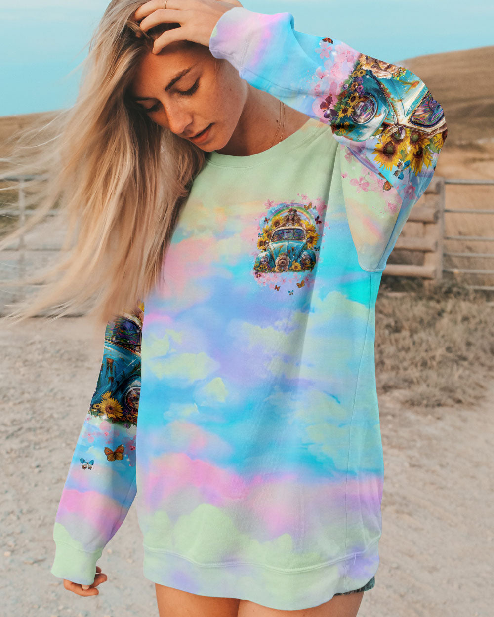 A GIRL AND HER DOG LIVING LIFE IN PEACE POODLE ALL OVER PRINT - TLNT1704245