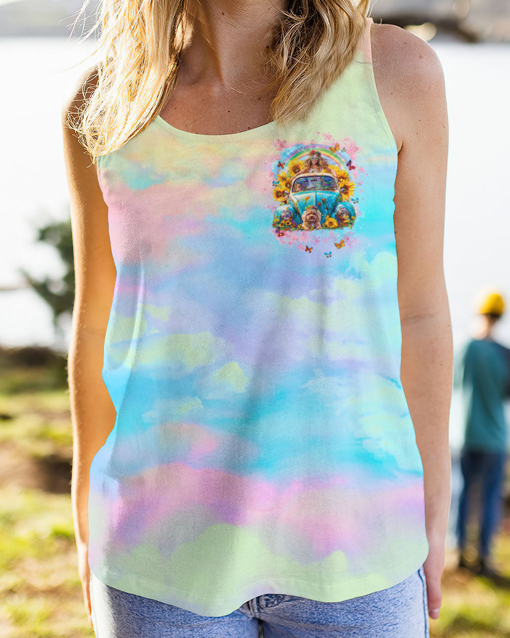 A GIRL AND HER DOG LIVING LIFE IN PEACE POODLE ALL OVER PRINT - TLNT1704245