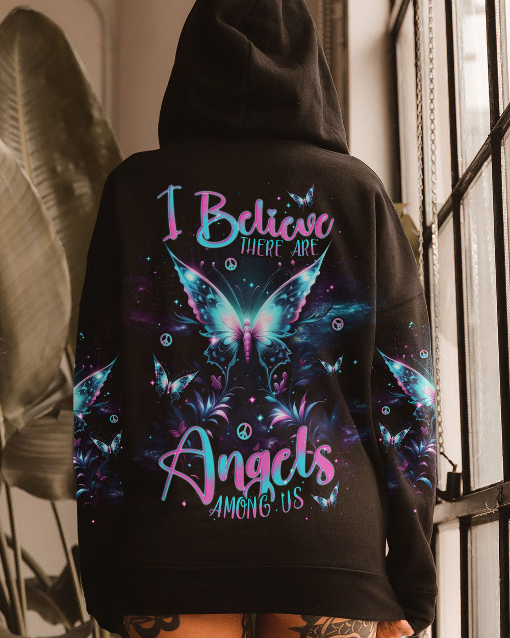 I BELIEVE THERE ARE ANGELS AMONG US BUTTERFLY ALL OVER PRINT - TLNT1801243