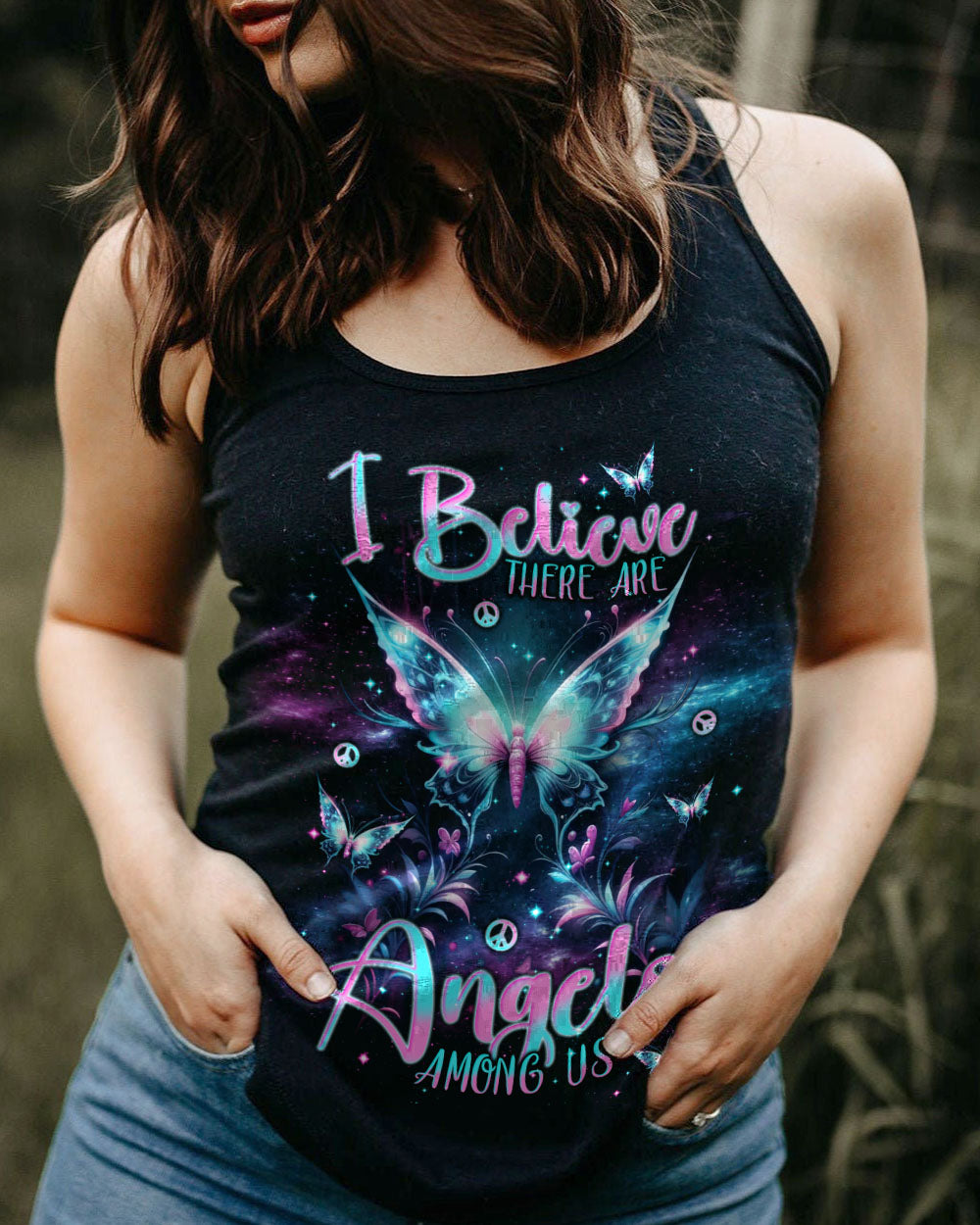 I BELIEVE THERE ARE ANGELS AMONG US BUTTERFLY ALL OVER PRINT - TLNT1801243