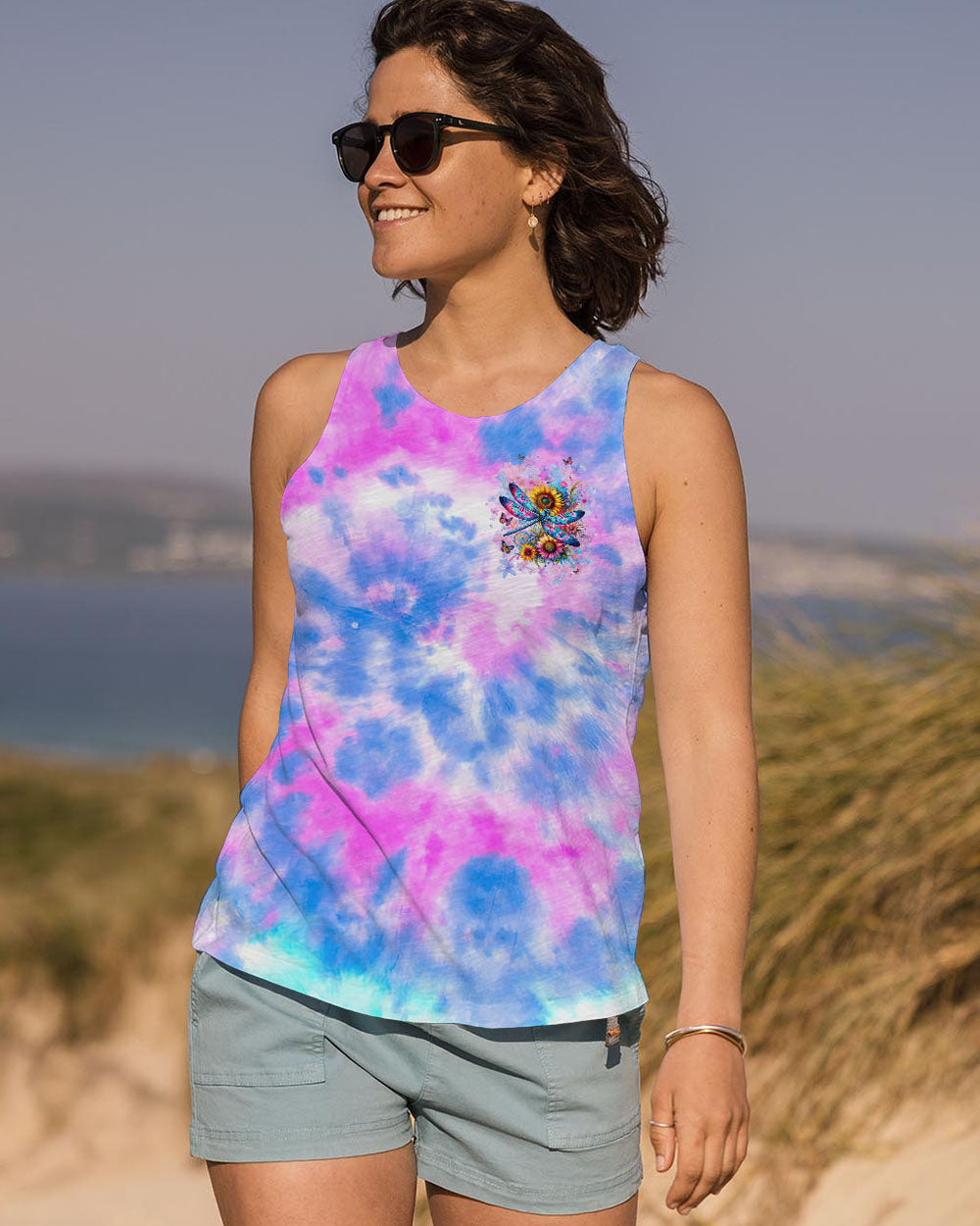 JUST BREATHE DRAGONFLY TIE DYE ALL OVER PRINT - TLNT1901241