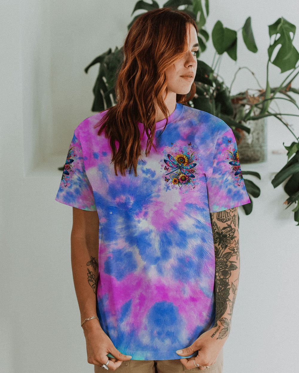 JUST BREATHE DRAGONFLY TIE DYE ALL OVER PRINT - TLNT1901241