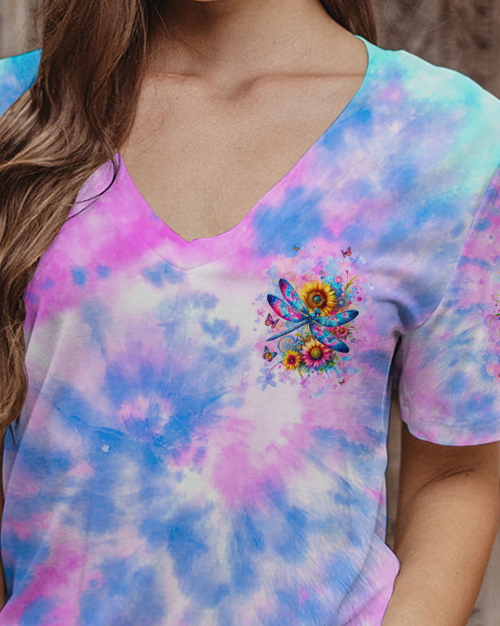 JUST BREATHE DRAGONFLY TIE DYE ALL OVER PRINT - TLNT1901241